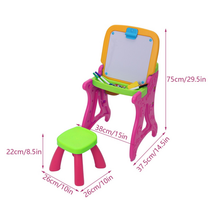Table Painting Desk Set for Kids – 2-in-1 Drawing & Study Station