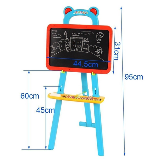 Tengjia 3-in-1 Learning Easel for Kids – Whiteboard, Chalkboard & Magnetic Board