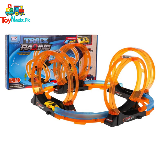 Track Racing Set | DIY Assembly 360° Loop Car Track | Super Track Racer Set | 3+ Years