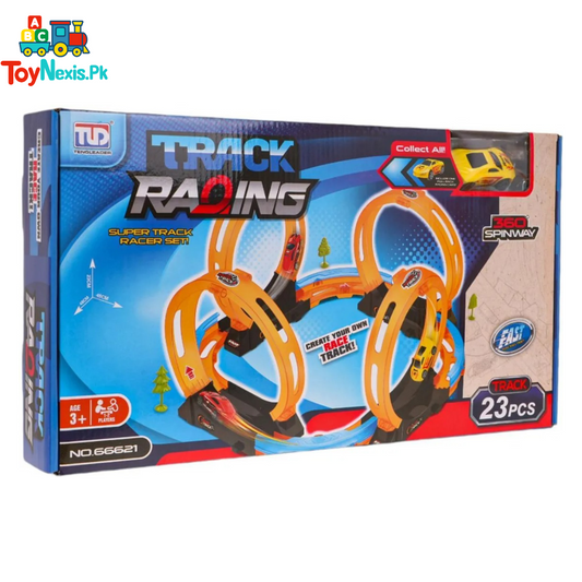 Track Racing Set | DIY Assembly 360° Loop Car Track | Super Track Racer Set | 3+ Years