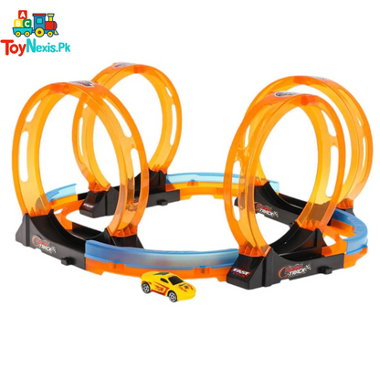 Track Racing Set | DIY Assembly 360° Loop Car Track | Super Track Racer Set | 3+ Years