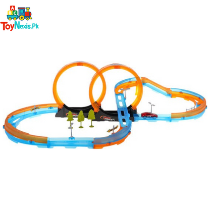 Track Racing Super Track Racer Set | 360° Loop Car Racing Track Toy (28 Pcs) for Kids