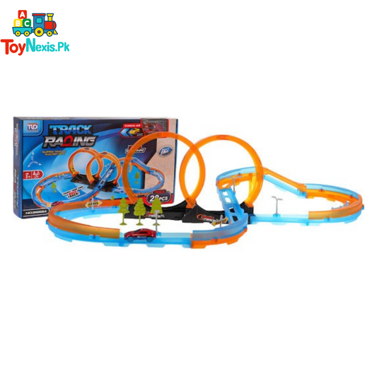 Track Racing Super Track Racer Set | 360° Loop Car Racing Track Toy (28 Pcs) for Kids