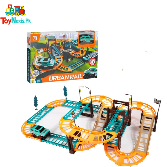 Urban Rail DIY Track Set | Multi-Level Car Racing & Bridge Construction Toy for Kids