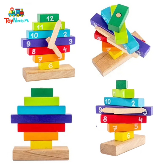 Wooden Puzzle Clock – Colorful Learning Time Toy