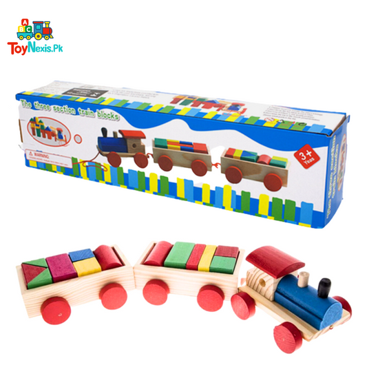 Wooden 3-Section Train Blocks – A Journey of Learning and Fun